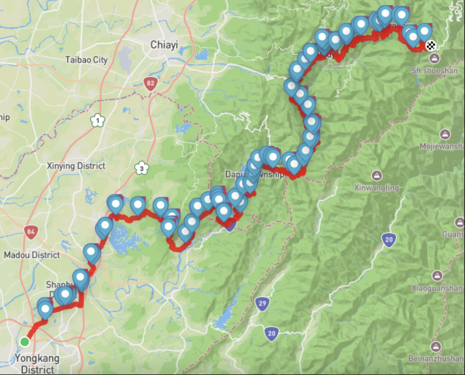 橘子岸到頂賽事路線